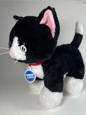 Build A Bear Plush Promise Pets 2016 Black White Cat 11" Green Eyes *Read